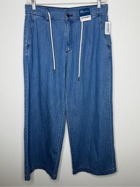 Old Navy Drapey Drawcord Wide Leg Jeans New with Tags